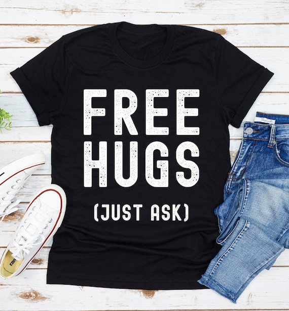 Free Hugs T-Shirt - Black, Small, Casual Graphic Tee For Men, Soft Cotton, Made In USA - View #6