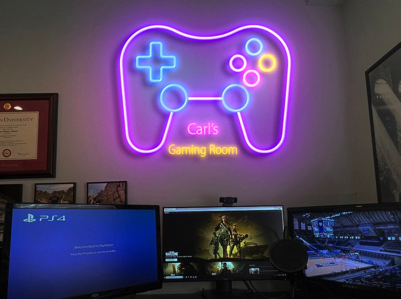 Personalize Game Neon Sign Sign Neon Light Custom Led Gaming Etsy