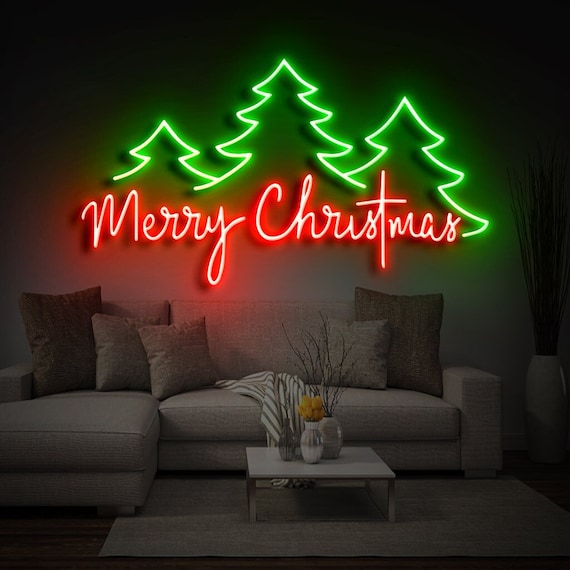 Christmas Lights Neon Sign Holiday Christmas - Etsy