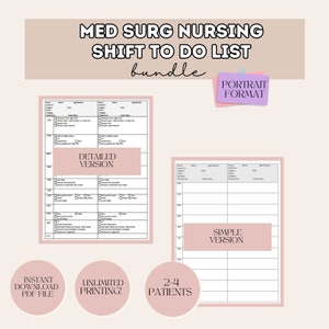 Med Surg Nurse To Do List (Portrait)