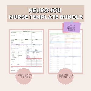 Neuro ICU Nurse Template Bundle | Neuro ICU Nurse Rapport | Intensivpflege-Übergabe
