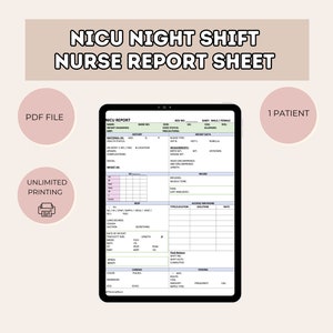 NICU Night Shift Report  | NICU handover template | NICU nurse | Neonatal icu