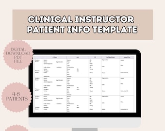 Clinical Instructor Patient Info Template