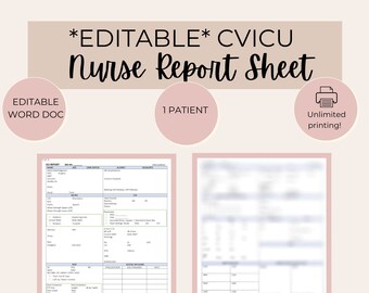 nursing report sheet cardiac EDITABLE CVICU (Cardiac Surgery ICU) Nurse Template | Cvicu Nurse report sheet