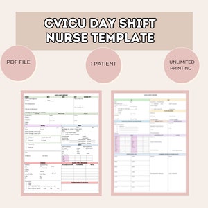 Cardiac Surgery ICU Nurse Report Sheet (Day Shift) | CVICU Nurse Template  | CVICU Nurse Handover