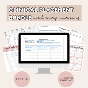 Clinical Placement Bundle - Med Surg Nursing | Nursing Student Clinical ...