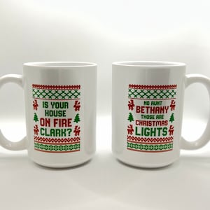 National Lampoon Christmas Vacation Coffee Mug: 'Is Your House On Fire Clark?' 15 oz