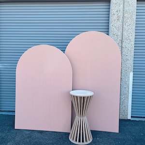 Achtergronden met houten boog met volledig kraaldetail - aangepaste set van 2 - MDF-hout, Houten trouwbogen - Herbruikbare evenementenmuur, overschilderbaar!