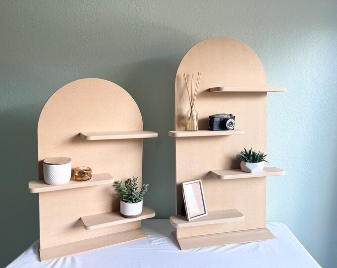 Set of 2 Tabletop Shelving Displays Wood MDF Removable Etsy