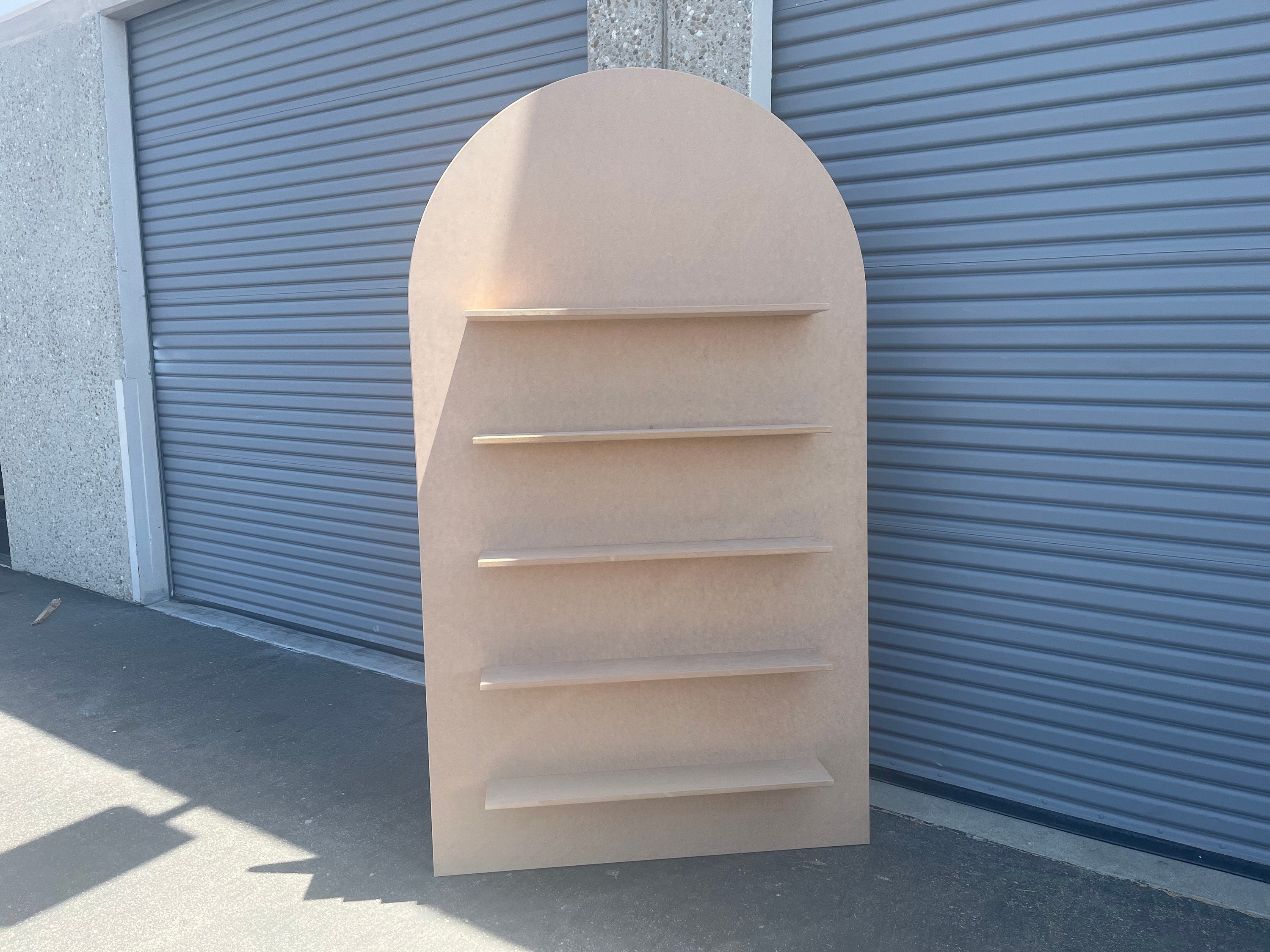 Radius Arch Backdrop Wall with Removable Shelves - (Local pickup ONLY) - Party Favor Display, product display wall, Champagne Wall display