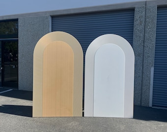 Round Arch Backdrop, 9 inch Beaded Detail, Ripple edge, MDF Wood Event Round Radius Arch, Rainbow arch , Wedding arch