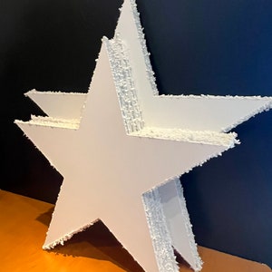 Snowy Christmas Stars - Holiday Prop Decor, Hanging Foam Stars Decoration