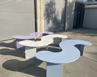 Children&#39;s Party Table - Squiggle Curved Table - MDF or Plywood, Paintable & Reusable - Low Height, Custom Kids table, Toddler table