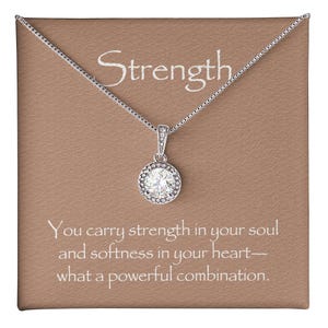 Collar de fuerza, joyería de fuerza, regalo para ella, collar inspirador, joyería motivacional, regalo de empoderamiento, collar para mujeres