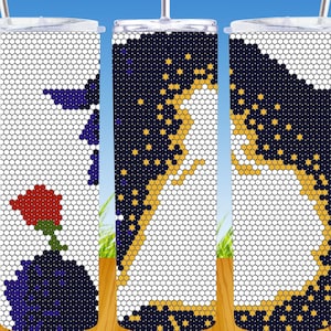 Princess and beast silhouette rhinestone tumbler pattern