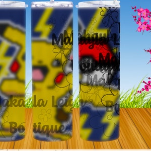 Yellow character rhinestone tumbler pattern