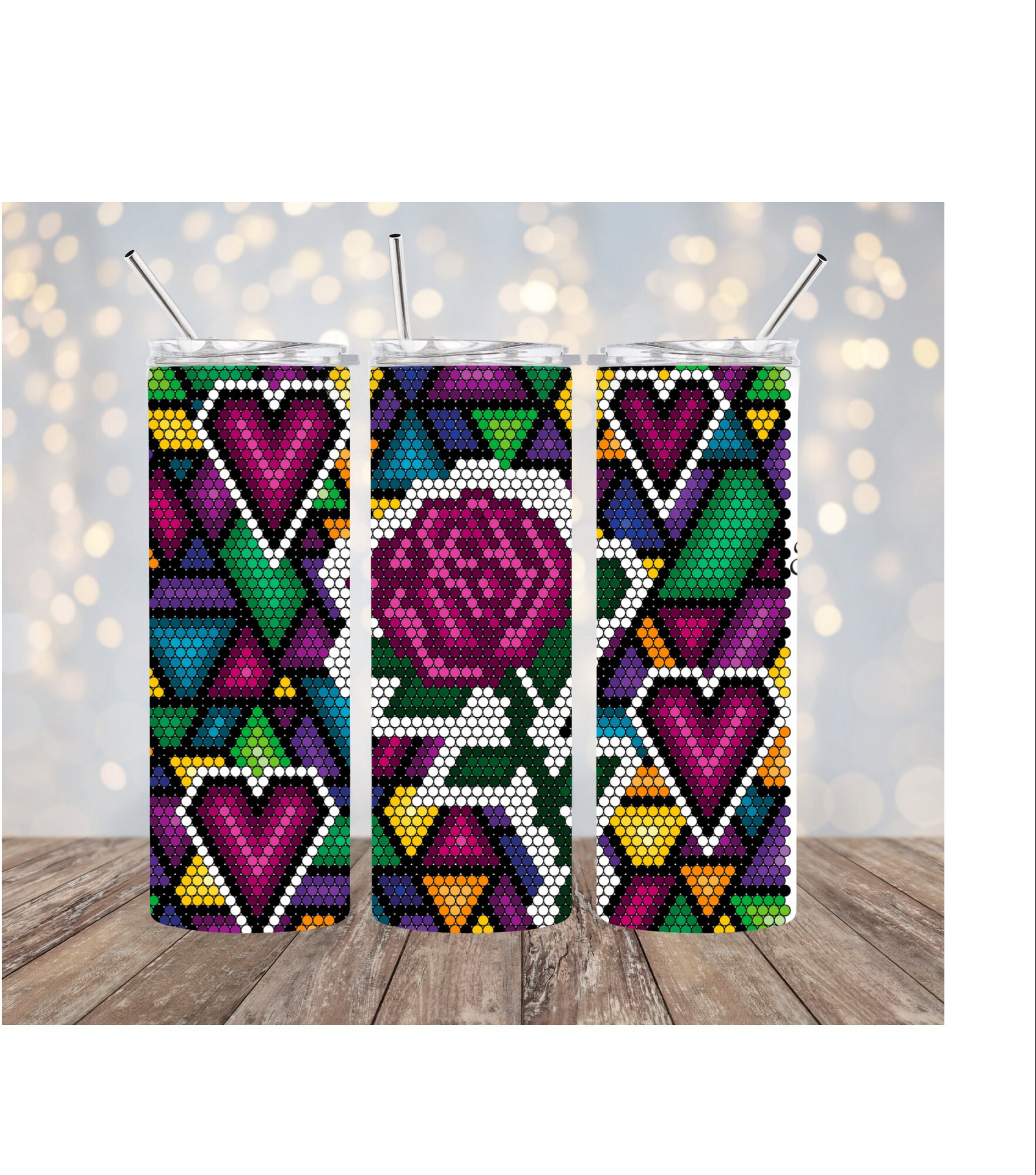 Rose and Heart Rhinestone Tumbler Pattern - Etsy