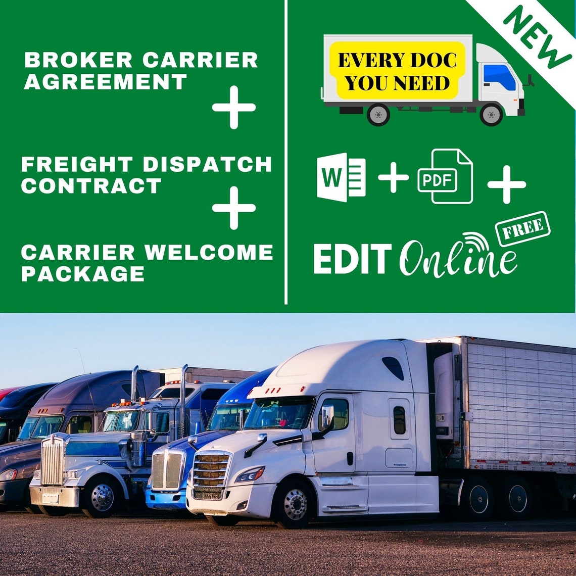 Freight Dispatch Carrier Contract Carrier Agreement Etsy