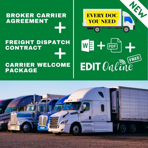 Freight Dispatch Carrier Contract Carrier Agreement Etsy