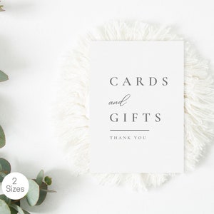 Minimalist Cards and Gifts Sign, Cards and Gifts Sign Printable, 5x7 and 8x10, Wedding Template, Wedding Sign, Edit Free with Canva