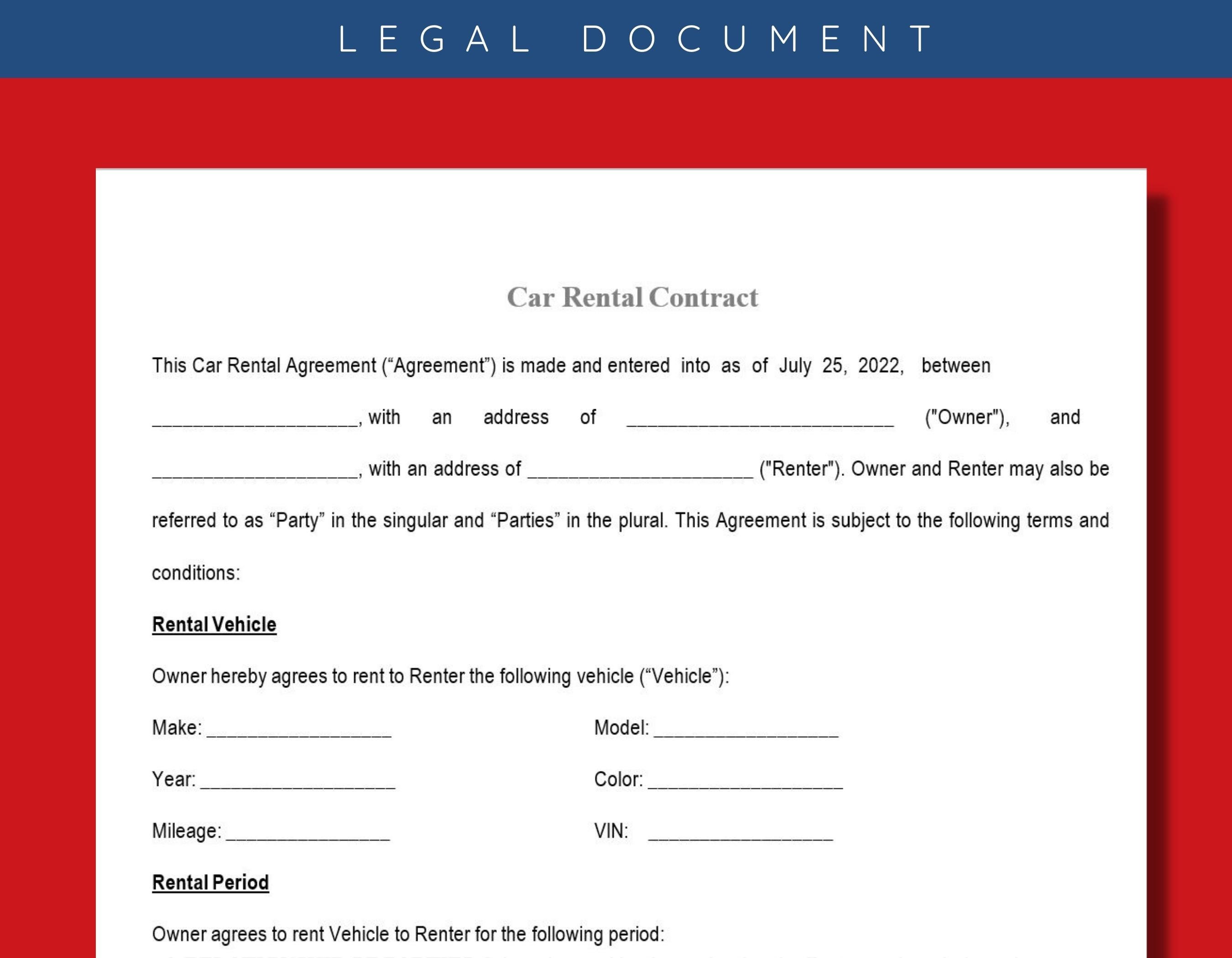 Vehicle Agreement - Etsy