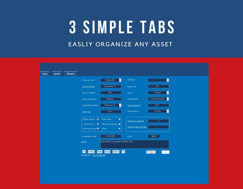 Track My Assets Database Template for Assets, Computers | Including