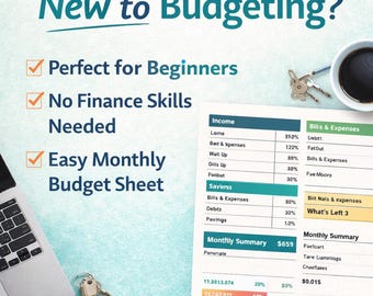 New to Budgeting? Beginner Monthly Budget Spreadsheet | Simple Money Tracker | Excel & Google Sheets