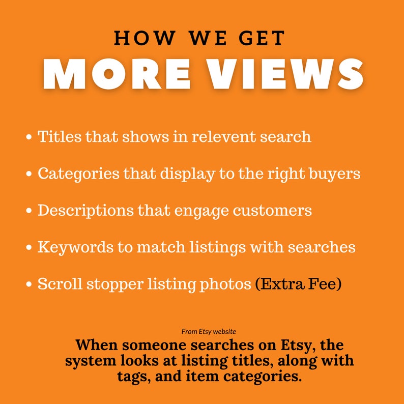 Etsy Listing Rank Service Sell on Etsy Increase Views Etsy
