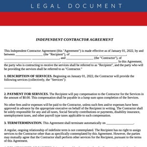 Independent Contractor General Agreement | Subcontractor Agreement | Consulting Agreement | Freelance Contract