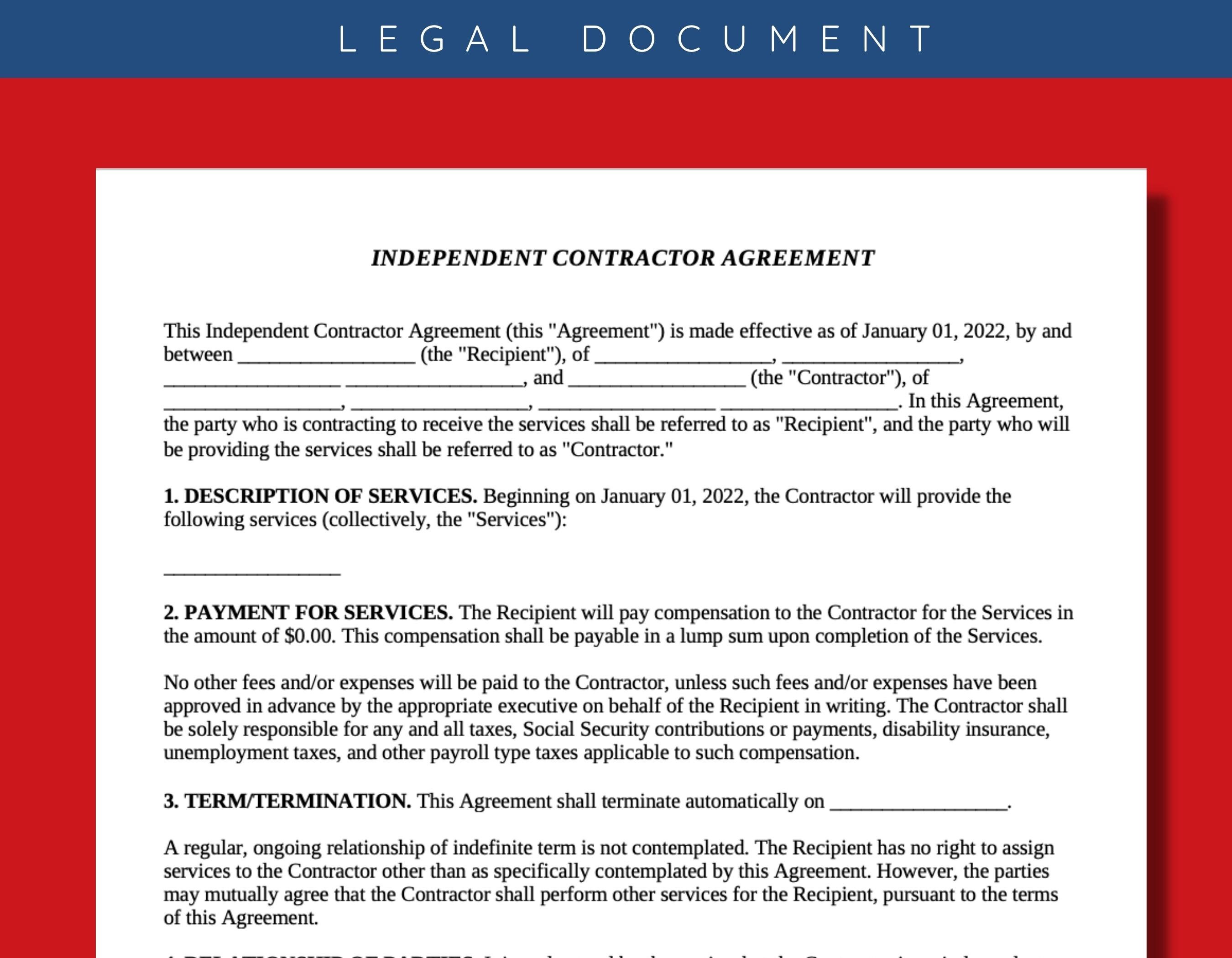 General agreement template