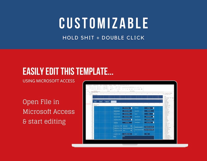Track My Assets Database Template for Assets, Computers Including