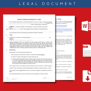 Plantilla legal del contrato de arrendamiento residencial de Texas