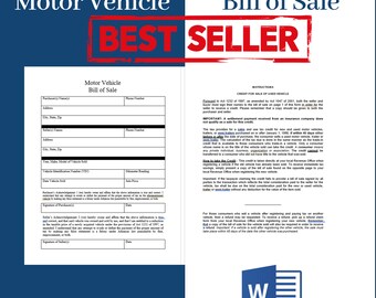 bill of sale etsy