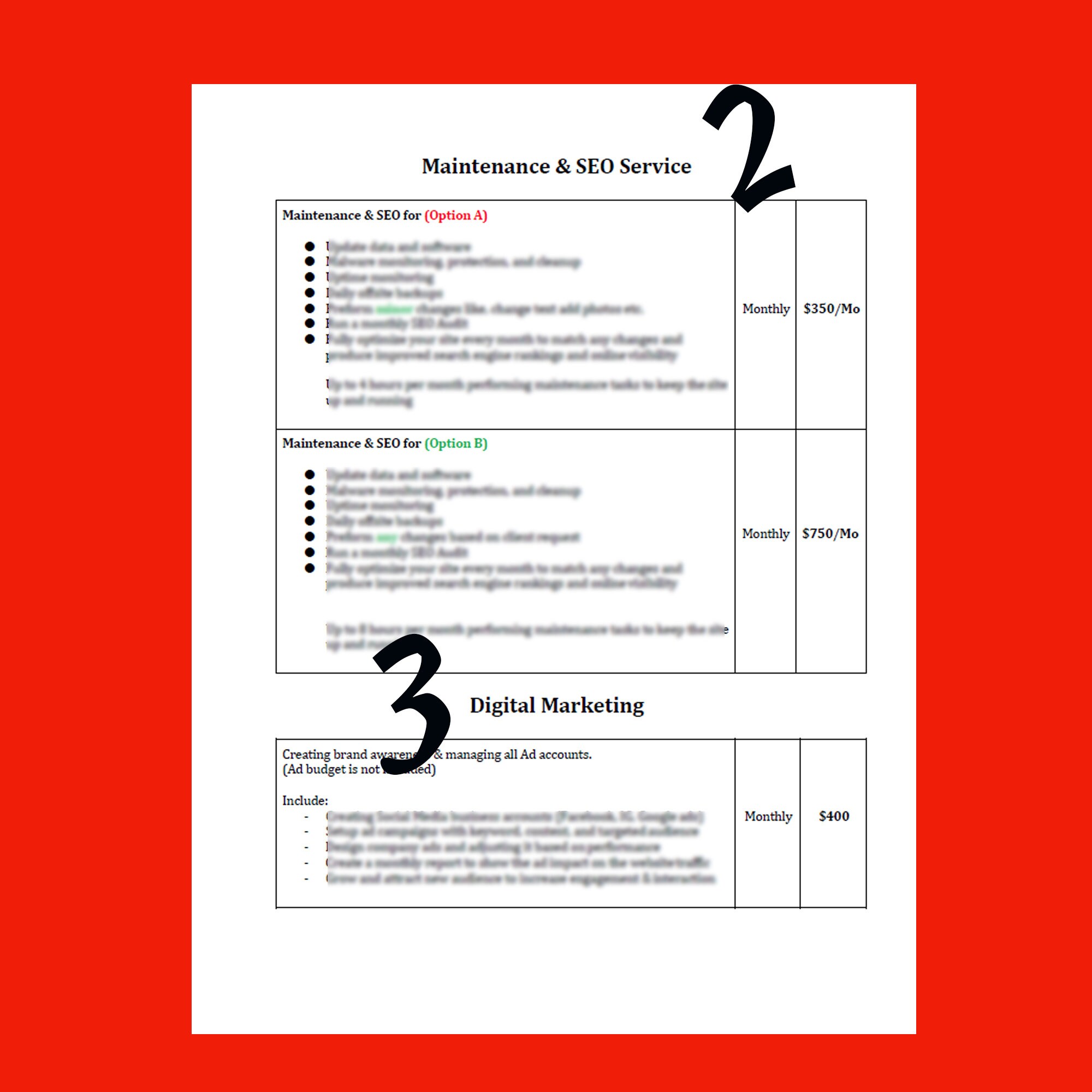 Complete Web Design Proposal + Digital Marketing + SEO Service Contract ...