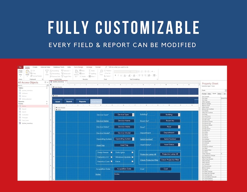 Track My Assets Database Template for Assets, Computers | Including