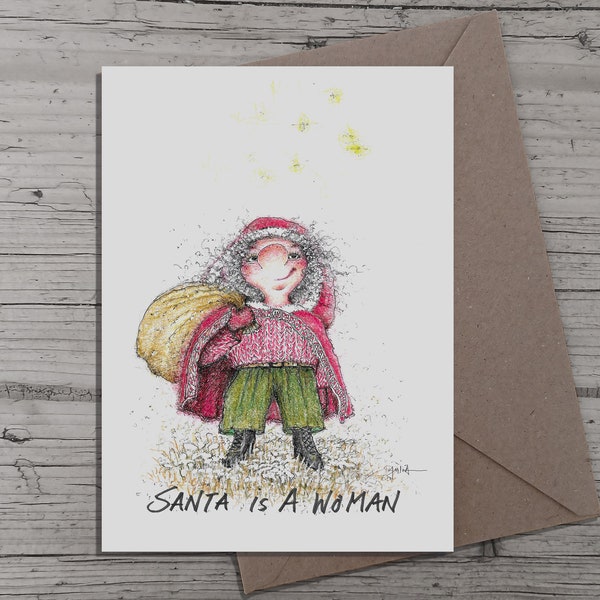 Santa is a Woman | Weihnachtskarte A6