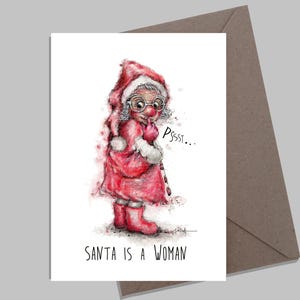 Weihnachtsfrau | Santa is a Woman | Weihnachtskarte | Grußkarte A6 mit Umschlag