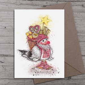 Weihnachtskarte HoHoHo | Weihnachtsmöwe | Grußkarte zu Weihnachten | Weihnachtsgrüße | Weihnachtskarte norddeutsch  | A6 Klappkarte