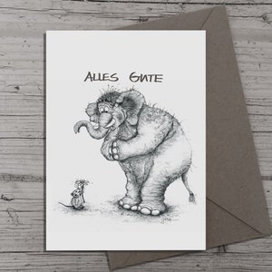 Glückwunschkarte| Elefant & Maus | Geburtstag