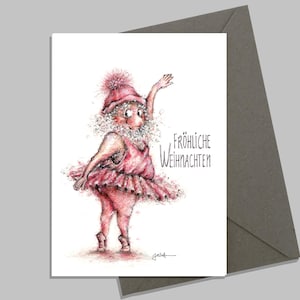 Ballerina Wichtel | Weihnachtskarte | Grußkarte A6 mit Umschlag