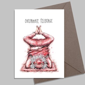 Entspannte Feiertage | Weihnachtskarte | Yoga Wichtel | Grußkarte A6 mit Umschlag