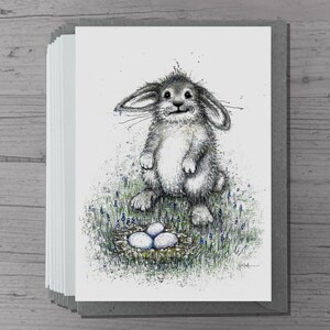 Ostergrußkarten Häschen mit Schlappohren |  Häschen Karte |  Frohe Ostern Karte