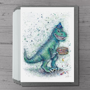 Dino Einladungskarte |  Klappkarte A6 zum Ausfüllen  | Dino Party Kindergeburtstag