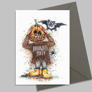 Kürbismonster | Halloween Einladungskarte | Halloween Geburtstag | Einladung Halloweenparty