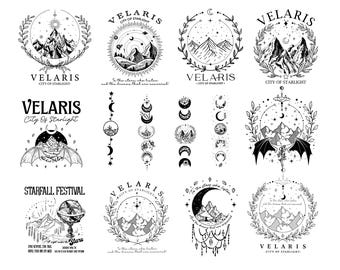 Velaris City Of Starlight Png Bundle, Acotar Velaris Png, The Night Court Png, Court of Dreams Png, SJM Merch, Fourth Wing, Fantasy Reader