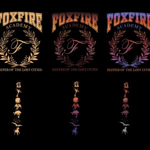 Foxfire Academy Png-paket, symboler för de förlorade städerna, kotlc-png, aldrig seen, bevarare av de förlorade städerna, design för bokälskare