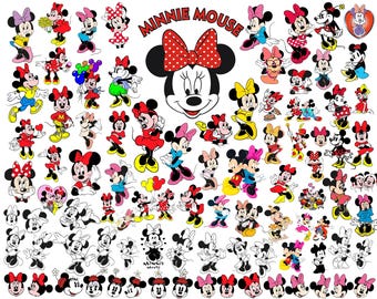 Min.nie Mouse Png/Svg Bundle, Mouse Head Svg, Mouse And Friends, Min.nie Clipart, Dis.ney Family Trip Png, birthday girl, Baby Shower Decor