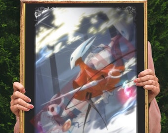 Poster A5 tributo a Hornet di My Hollow Knight, poster di videogiochi, decorazione per la stanza, poster per giocatori, regali originali, regali per giocatori