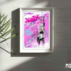 Poster Lol, Jinx, Videojuegos, Decoración de Habitación, Regalos originales, Gamers