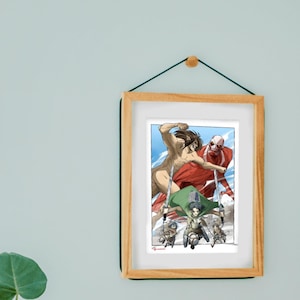 POSTER TITAN-fan art titan anime wall art stampa artistica premium decorazione murale manga regali per adolescenti erenn levii mikkasa arte giapponese poster giapponese A5 immagine 1